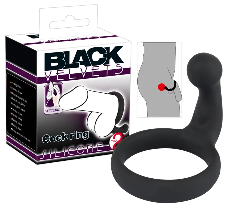 Ерекційне кільце + масажер простати- Black Velvets Cock RIng
