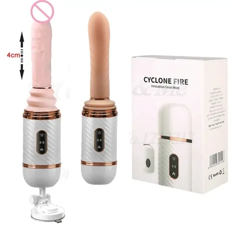 Телескопічна Секс Машина Dibe Cyclone Fire 16x4 см пульт ДУ підігрів