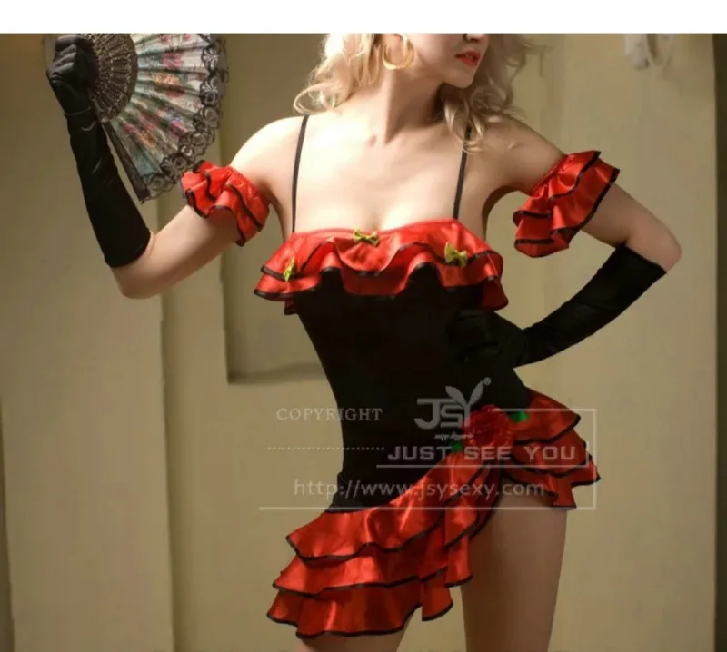 Еротичний костюм пристрасної іспанської танцівниці, S/M, L/XL