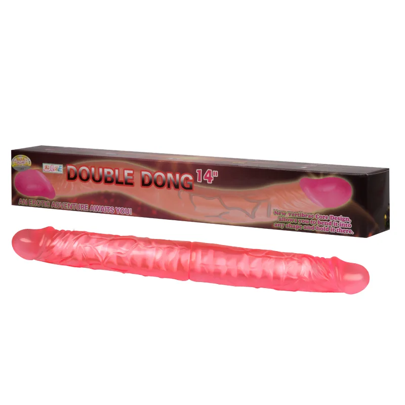 Двосторонній фалоімітатор - Elastic Jelly Double Dong Pink