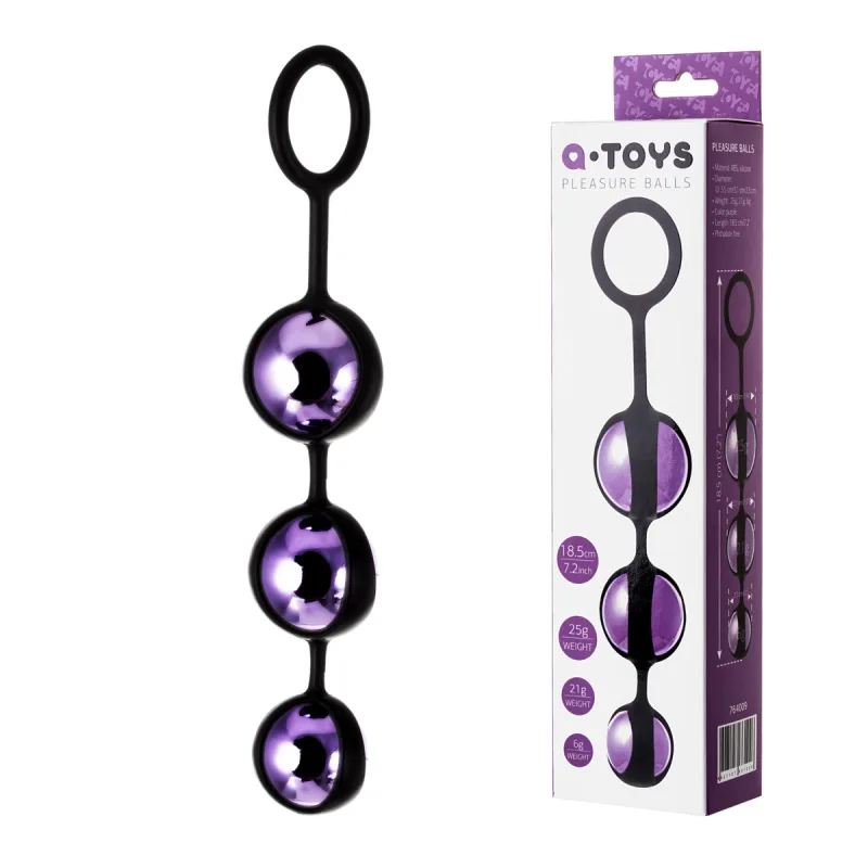 Вагінальні кульки Toyfa A-Toys, ABS пластик, фіолетові, Ø 3,5 см