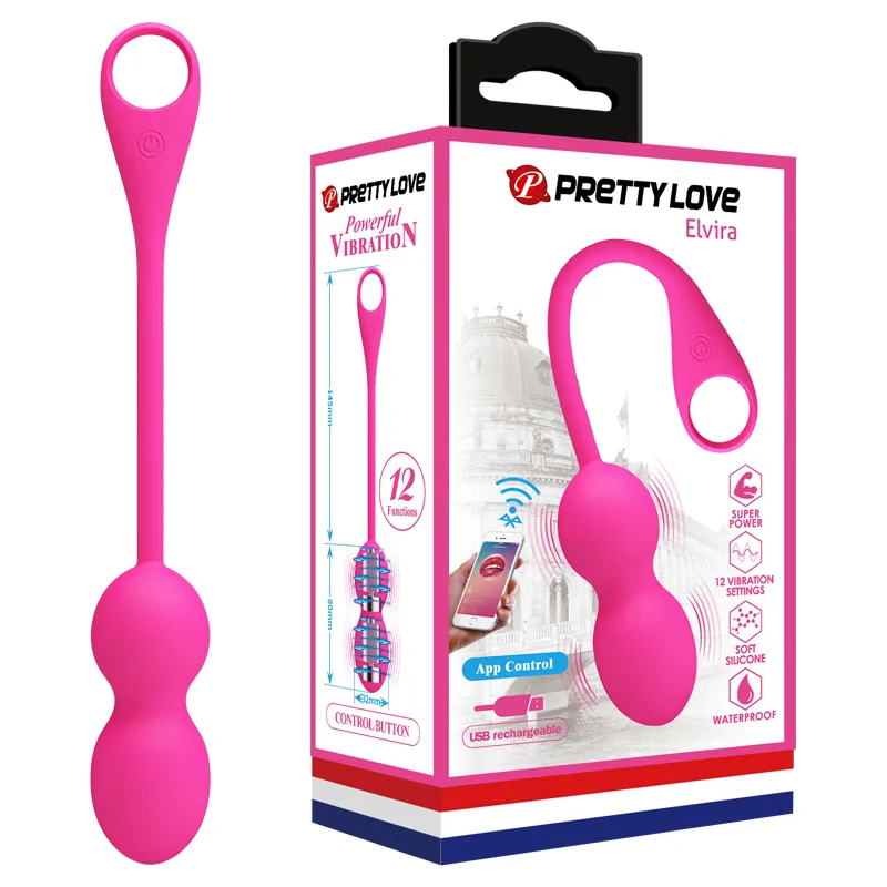 Смарт Вагінальні кульки - Pretty Love Elvira Phone control vibro balls Pink