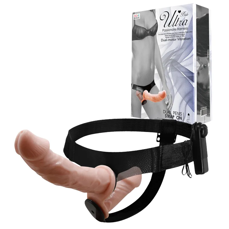 Страпон - Ultra Passionate Harness Dual Vibration Flesh