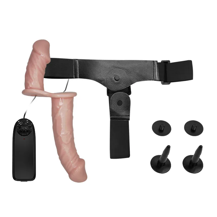 Страпон - Ultra Passionate Harness Dual Vibration Flesh