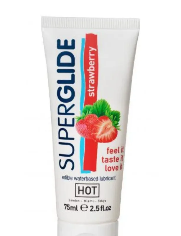 Полунична орально-вагінальна їстівна змазка Superglide Strawberry, 75 мл
