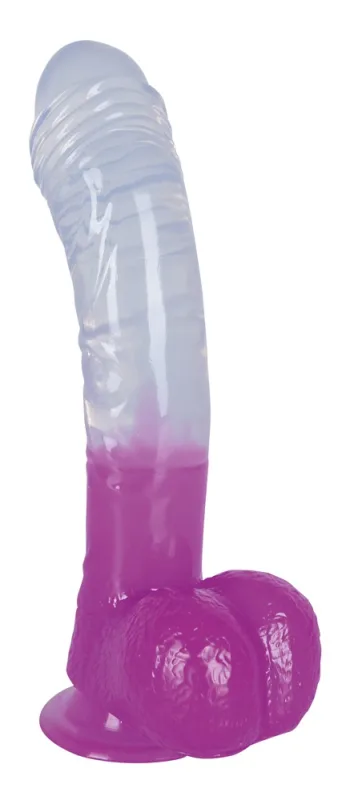 Фалоімітатор із мошонкою - Ready Mate Dildo Clear/Lila