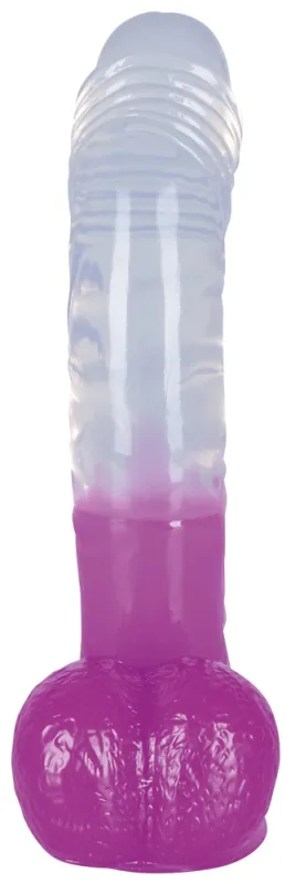 Фалоімітатор із мошонкою - Ready Mate Dildo Clear/Lila