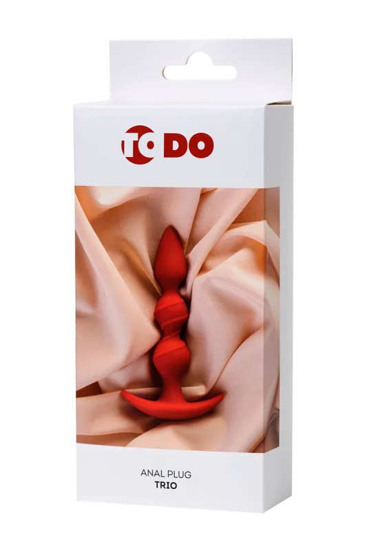 Анальна пробка ToDo By Toyfa Trio, силікон, червона, 16 см, ø 3,3 см