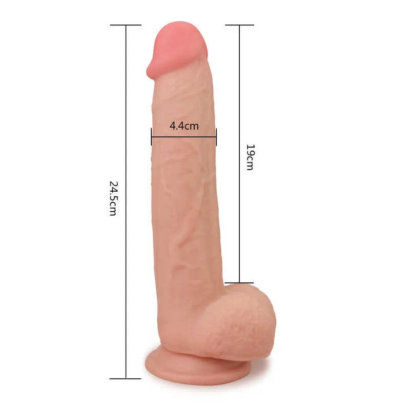 Фалоімітатор із мошонкою - Sliding Skin Dual Layer Dong 8.5"