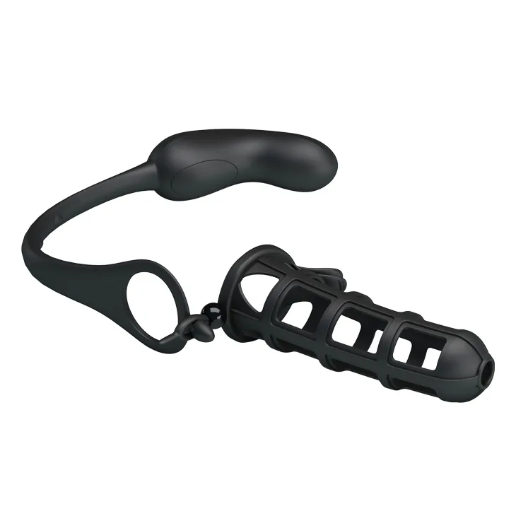Насадка на член з ерекційним кільцем - Penis Sheath Black