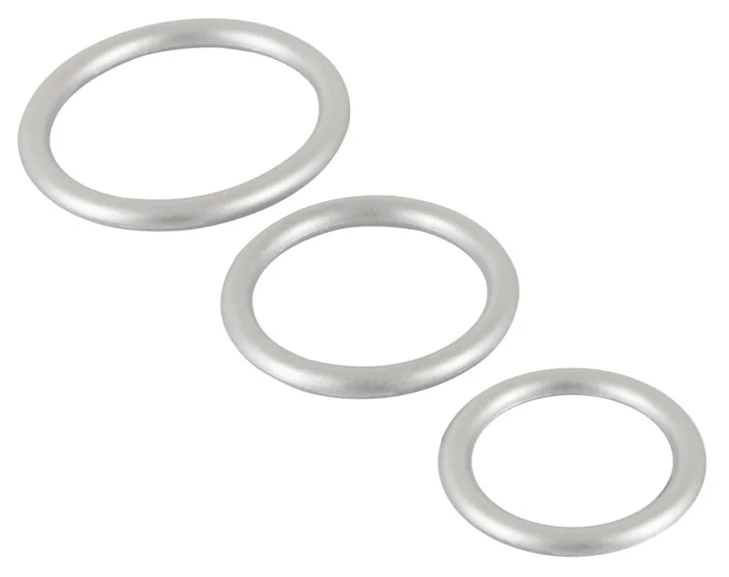 Набір ерекційних кілець - Metallic Silicone Cock Ring Set