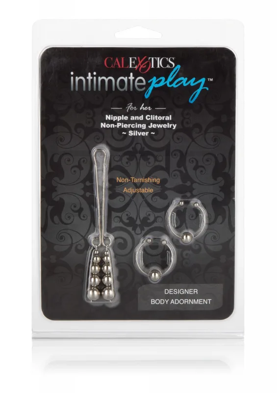 Затискачі для сосків і клітора - CalExotics Intimate Play Nipple & Clitoral Body Jewelry Silver