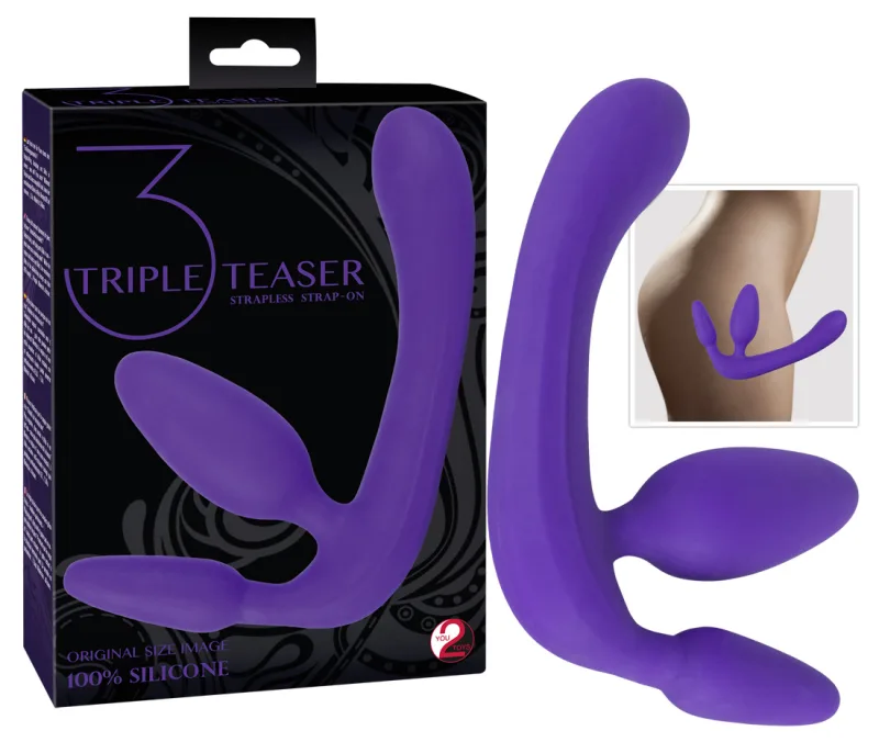 Жіночий страпон - Triple Teaser Strapless Strap-On