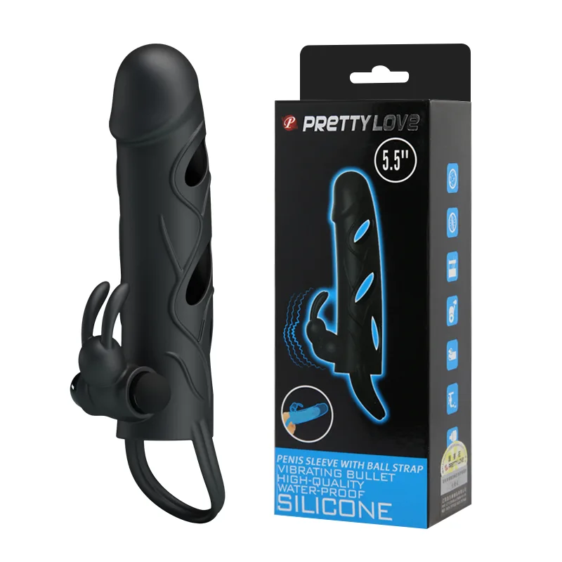 Насадка на член - Pretty Love Vibrating Penis Sleeve Black