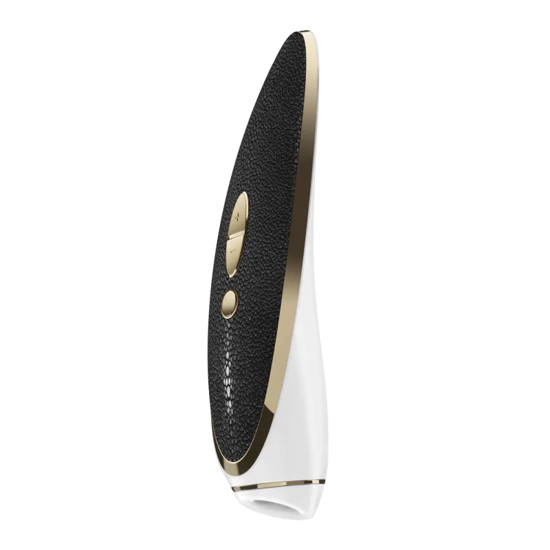 Люксовий вакуумний стимулятор Satisfyer Luxury Black зі вставкою зі шкіри