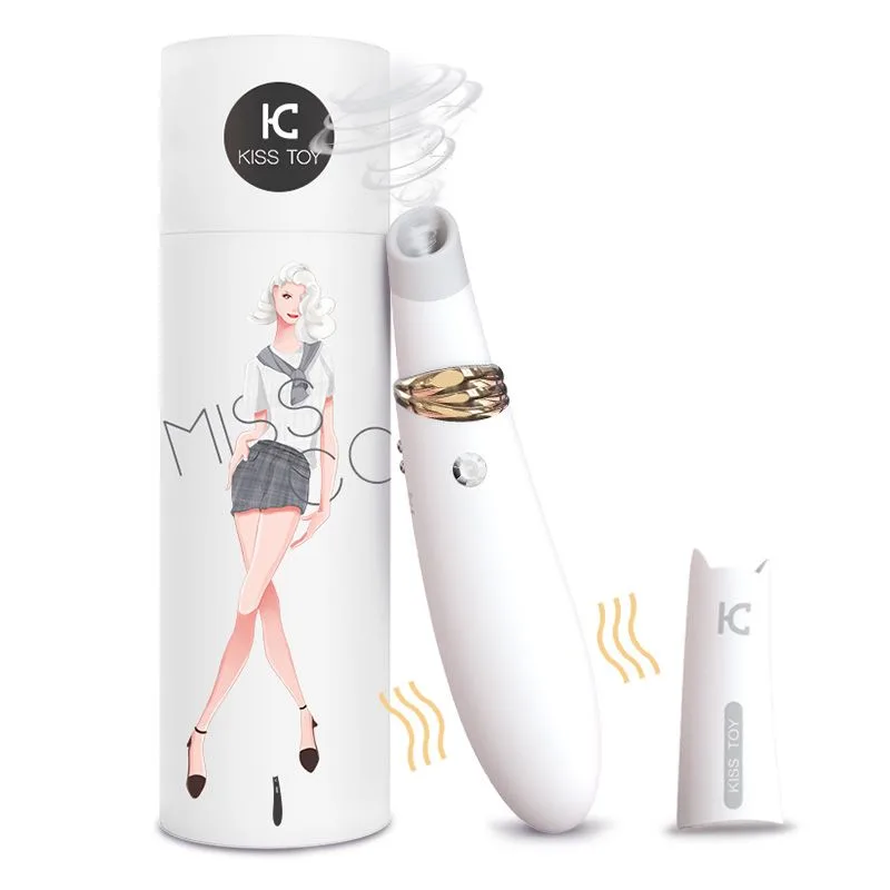 Подвійний вакуумний стимулятор з вібрацією Kistoy Miss CC White