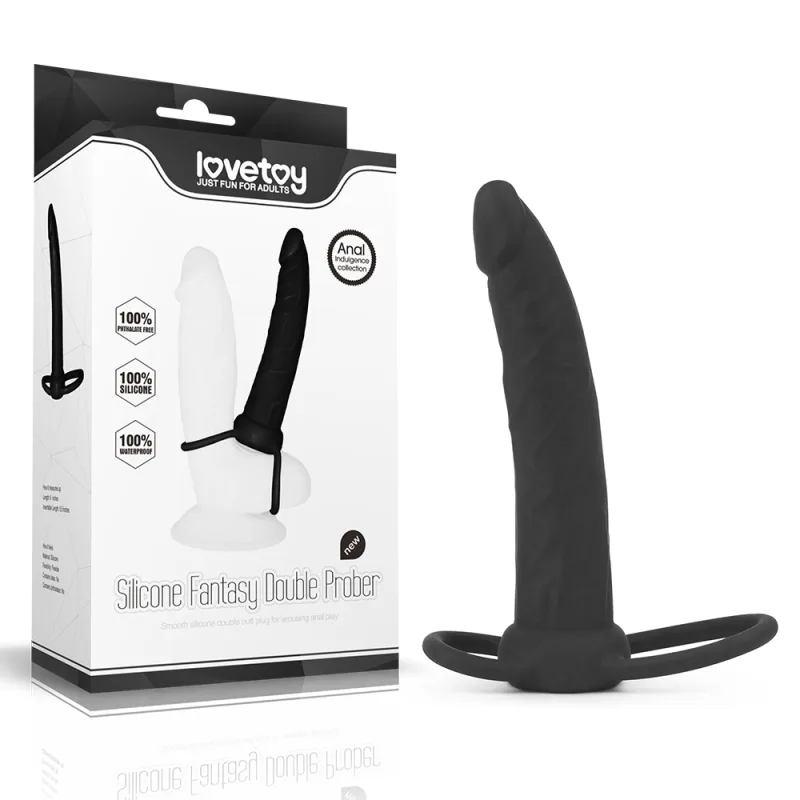 Насадка для подвійного проникнення - Silicone Fantasy Double Prober Black