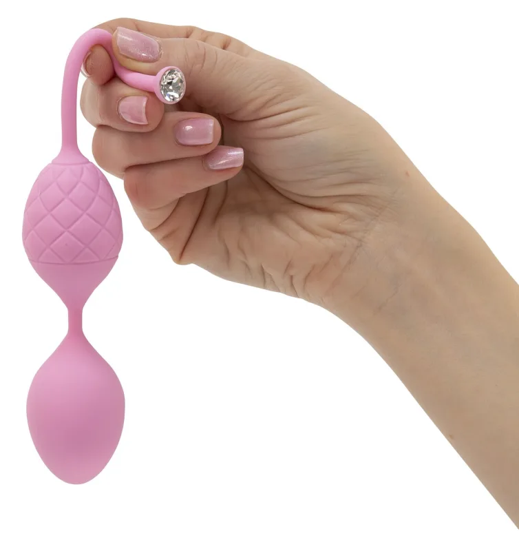 Розкішні вагінальні кульки PILLOW - Frisky Pink з кристалом