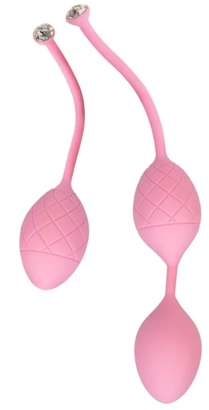 Розкішні вагінальні кульки PILLOW - Frisky Pink з кристалом