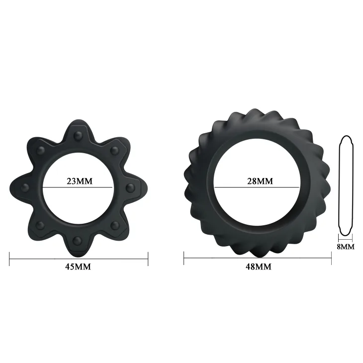 Ерекційні кільця - Ring Flowering Black, 2 шт.