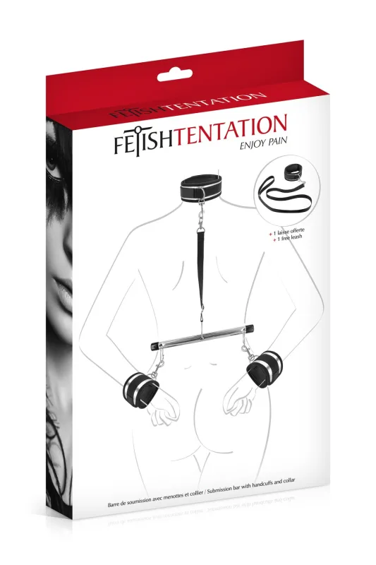 Фіксатор для рук і шиї з повідцем Fetish Tentation Submission