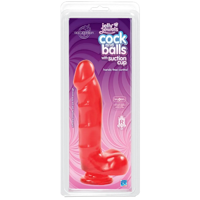 Фалоімітатор Doc Johnson Jelly Cock & Balls Red