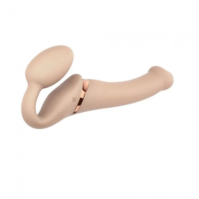 Безремінний страпон з вібрацією Strap-On-Me Vibrating Flesh M, діаметр 3,3см, пульт ДК