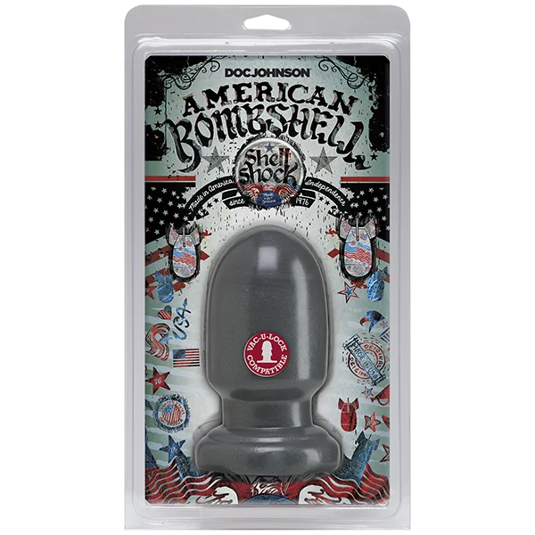 Анальна пробка для фістингу Doc Johnson American Bombshell - Shell Shock S Gun Metal, діаметр 7,4см