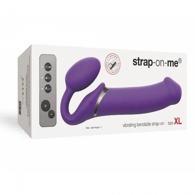 Безремінний страпон з вібрацією Vibrating Violet XL, діаметр 4,5см, пульт ДК