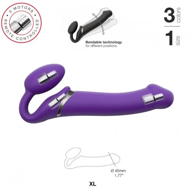 Безремінний страпон з вібрацією Vibrating Violet XL, діаметр 4,5см, пульт ДК