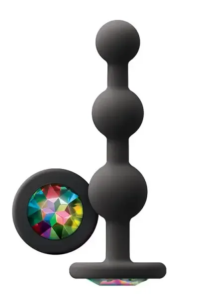 Анальна пробка з кристалом GEM BLACK