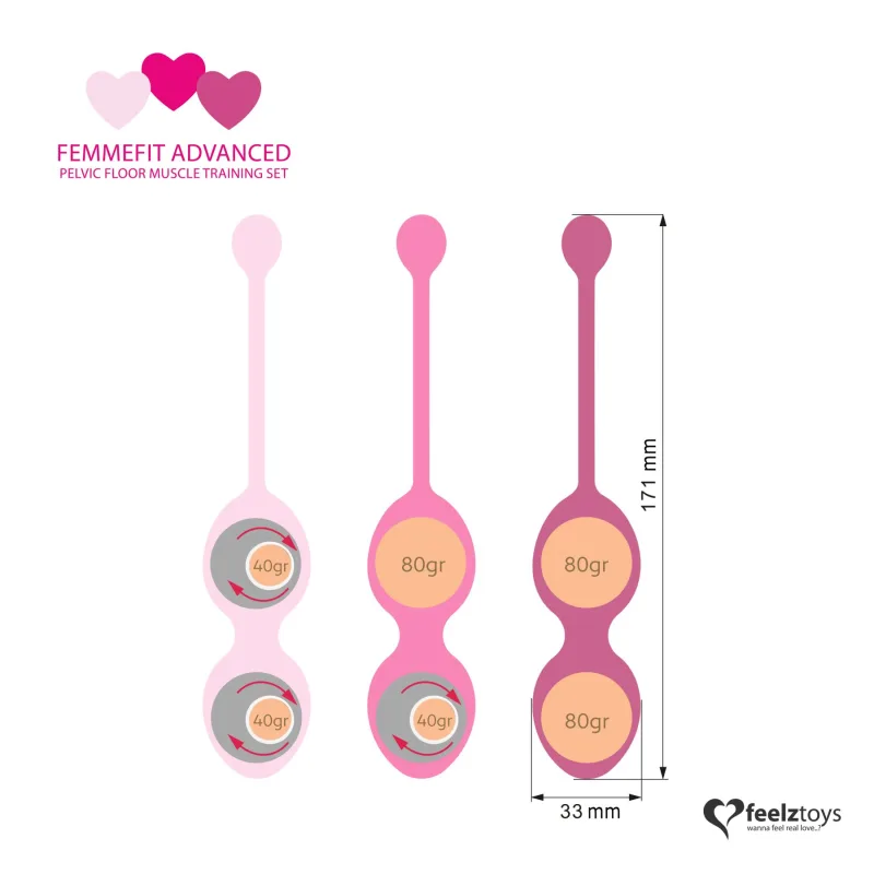Набір вагінальних кульок для просунутих FeelzToys - FemmeFit Advanced