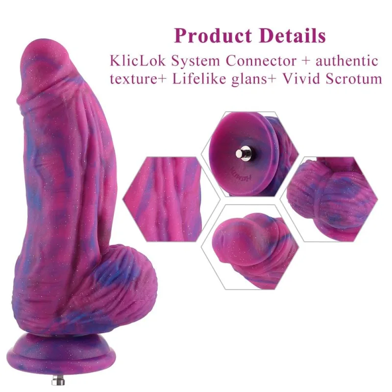 Фалоімітатор для секс-машин Hismith 9.45" Silicone Fantasy Series Dildo, система кріплення KlicLok, діаметр 6,8 см, довжина 24 см