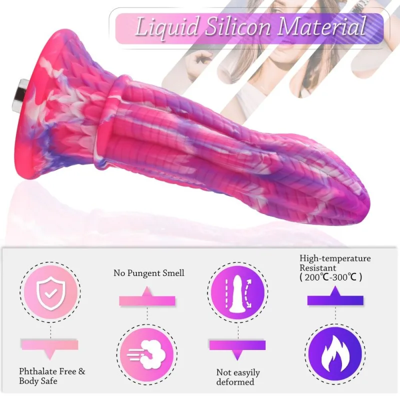 Фалоімітатор для секс-машин Hismith 10.3″ Silicone Monster Dildo Series, система кріплення KlicLok і присоска, діаметр 6,4 см, довжина 26,1 см