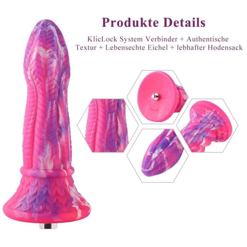 Фалоімітатор для секс-машин Hismith 10.3″ Silicone Monster Dildo Series, система кріплення KlicLok і присоска, діаметр 6,4 см, довжина 26,1 см