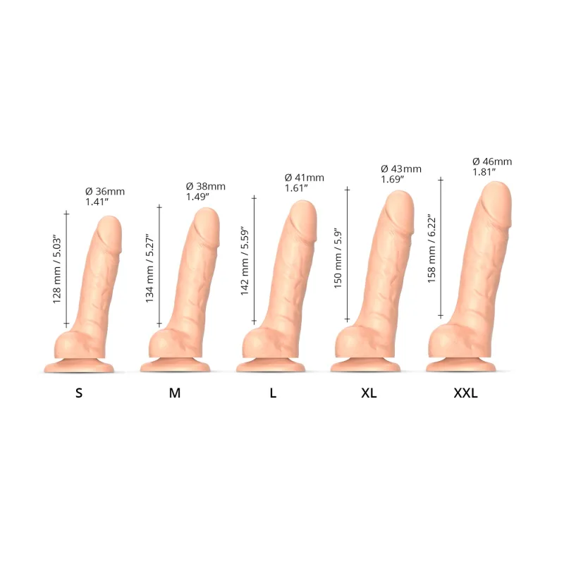 Реалістичний фалоімітатор Strap-On-Me Sliding Skin Realistic Dildo Vanille - M, ефект рухомої шкіри