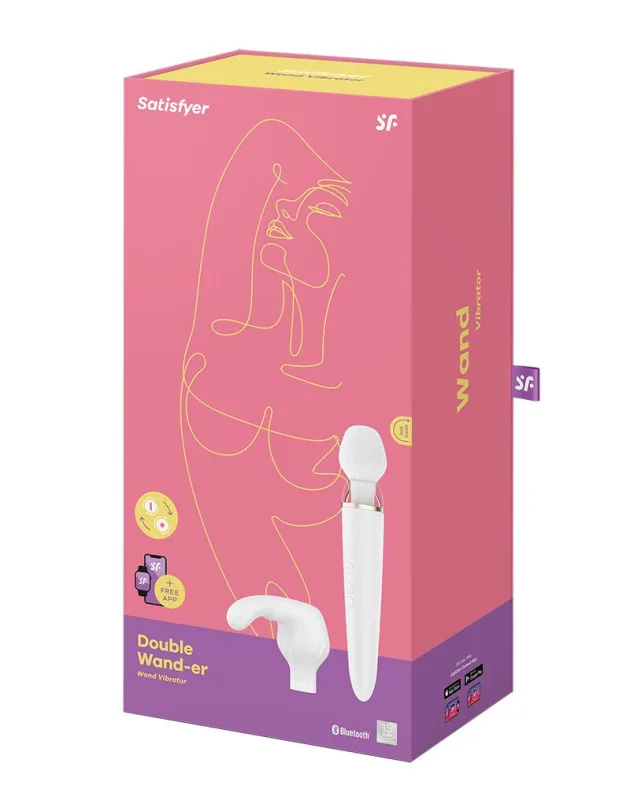 Смарт вібромасажер зі змінною голівкою Satisfyer Double Wand-er