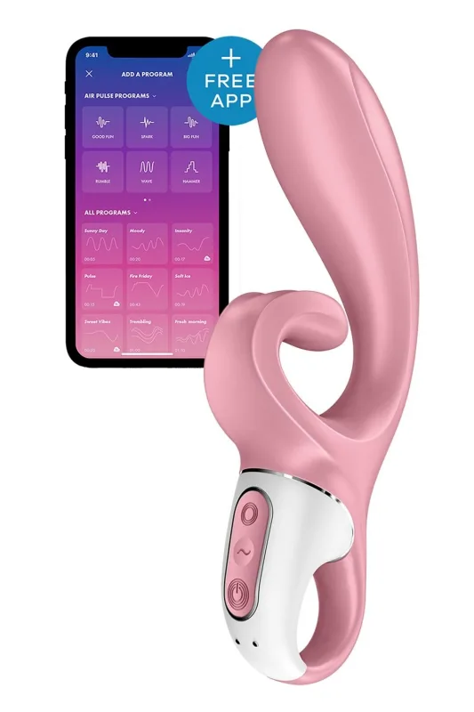 Смарт вібратор кролик Satisfyer Hug Me Pink, 2 мотори, діаметр 4,2см