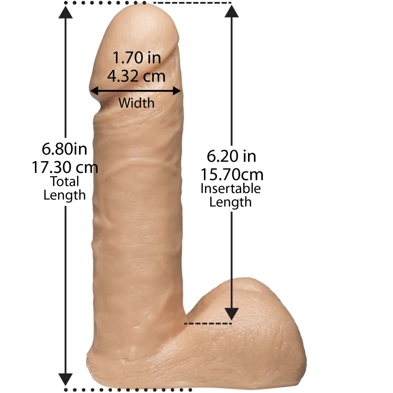 Фалоімітатор Doc Johnson Vac-U-Lock - 6 Inch ULTRASKYN Cock White, діаметр 4,3см