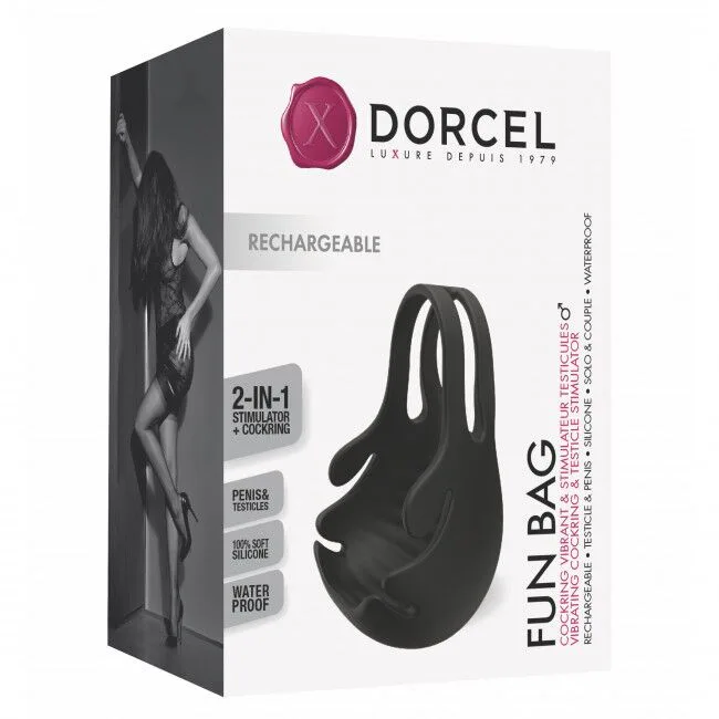 Ерекційне кільце з вібрацією та стимуляцією мошонки Dorcel FUN BAG