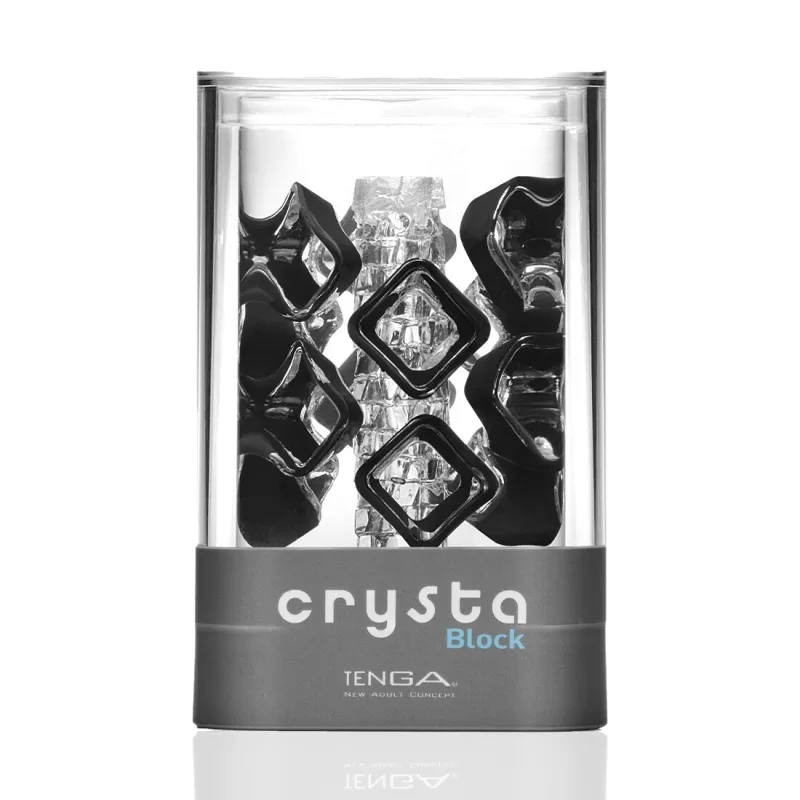 Мастурбатор TENGA Crysta Block, унікальний рельєф, стимулюючі щільні блоки, прозорий матеріал
