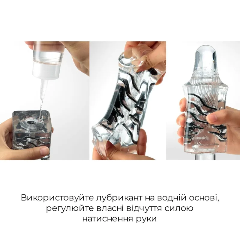 Мастурбатор TENGA Crysta Block, унікальний рельєф, стимулюючі щільні блоки, прозорий матеріал