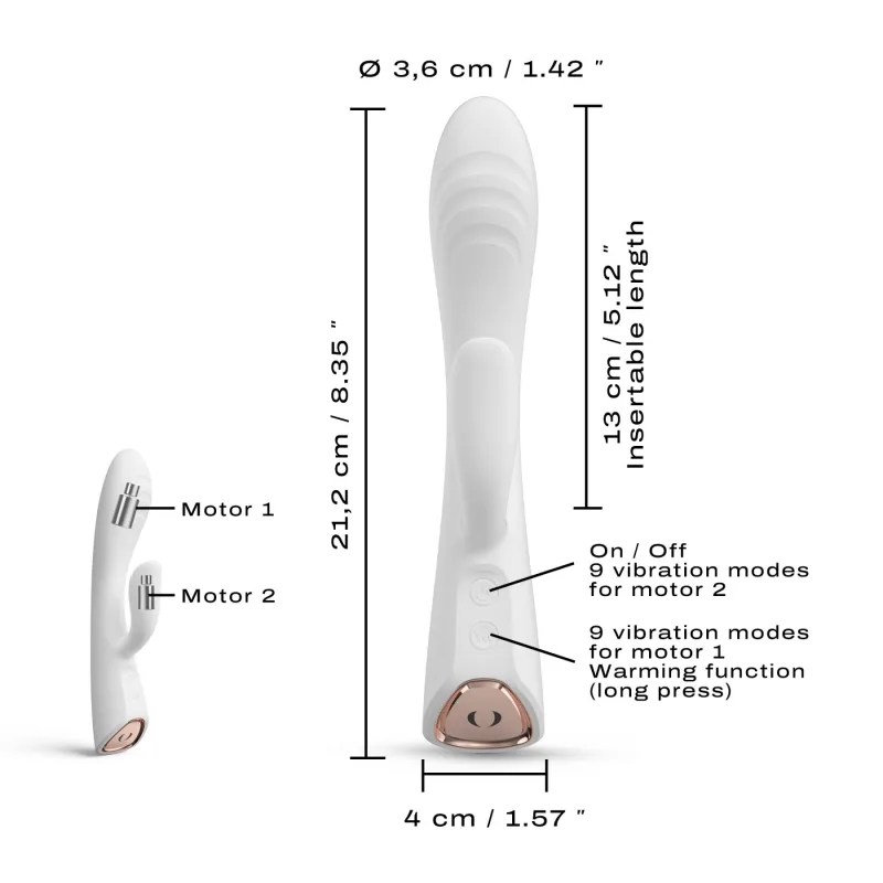 Вібратор-кролик з підігрівом Dorcel FLEXI RABBIT WHITE