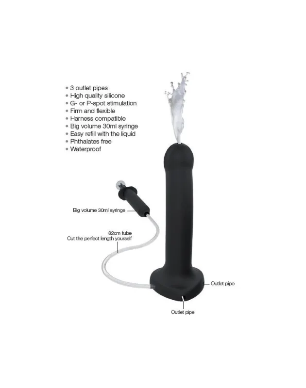 Фалоімітатор, що кінчає Strap-On-Me Dildo Cum Flesh, діаметр 3,6см, силікон, насадка для страпона