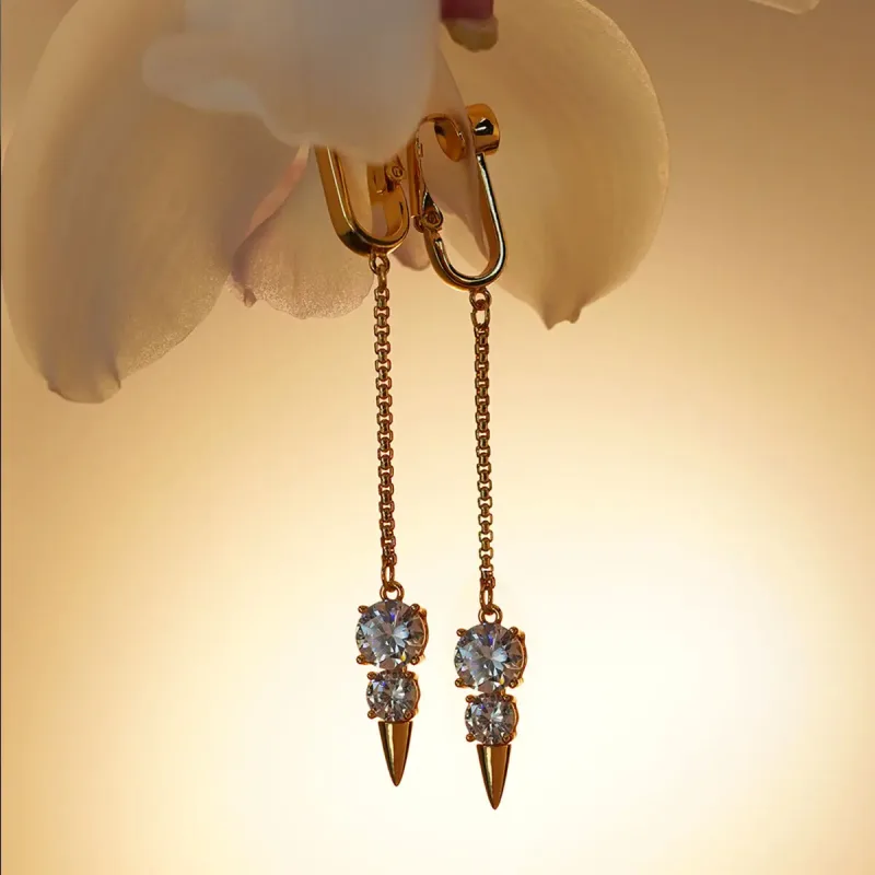 Прикраси для клітора та статевих губ UPKO Non-pierced Jewelry Snowman з гірським кришталем, золотисті