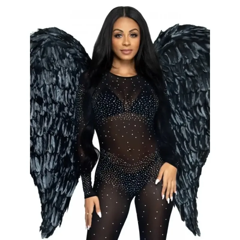Крила ангела з пір'я Leg Avenue Black Feather Wings - Hvit