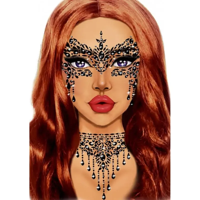 Маскарадна наклейка з коштовностями Leg Avenue Masquerade face jewels sticker