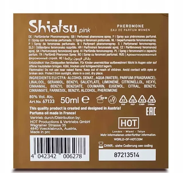 Духи з феромонами жіночі SHIATSU Pheromone Fragrance women pink 50 ml