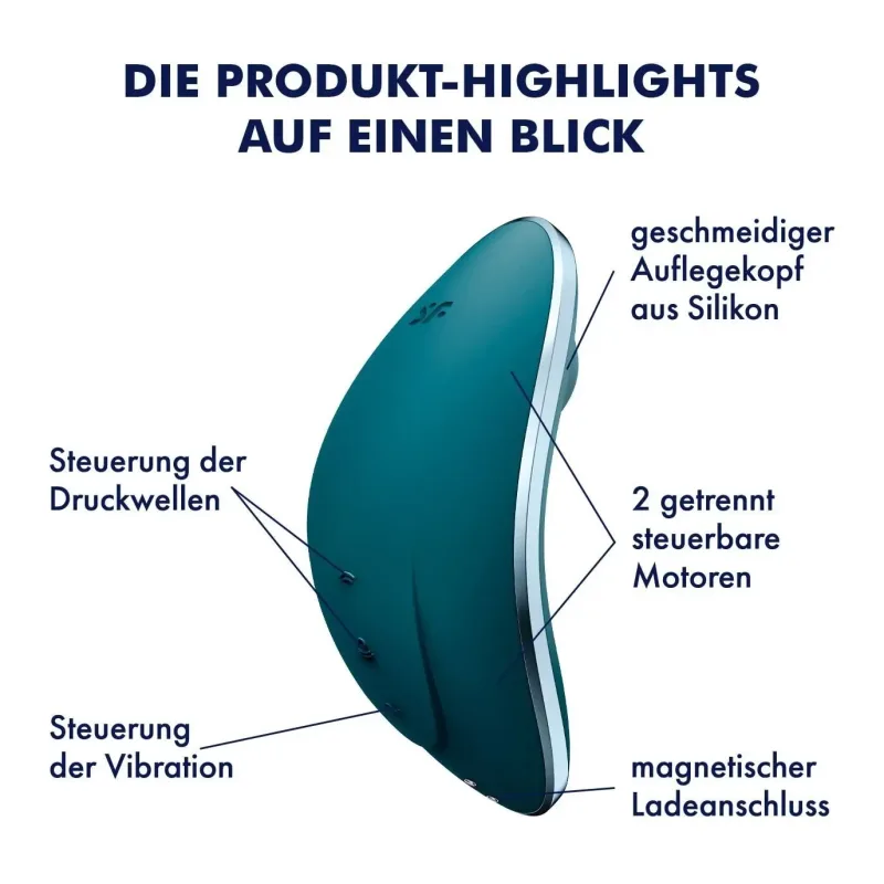 Вакуумний кліторальний стимулятор із вібрацією SATISFYER VULVA LOVER 1 BLUE