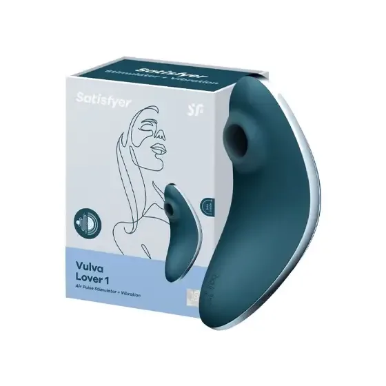 Вакуумний кліторальний стимулятор із вібрацією SATISFYER VULVA LOVER 1 BLUE